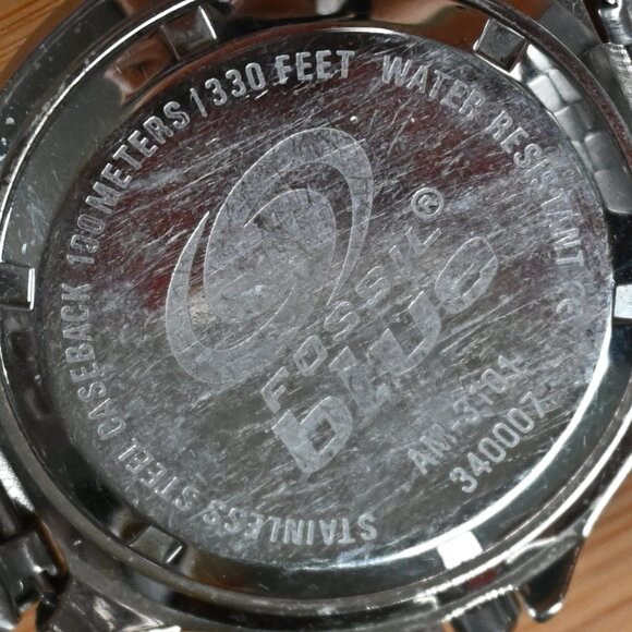 VTG 1998 Men's Fossil "Blue" Water Resistant Stainless Steel Watch - Picture 10 of 16